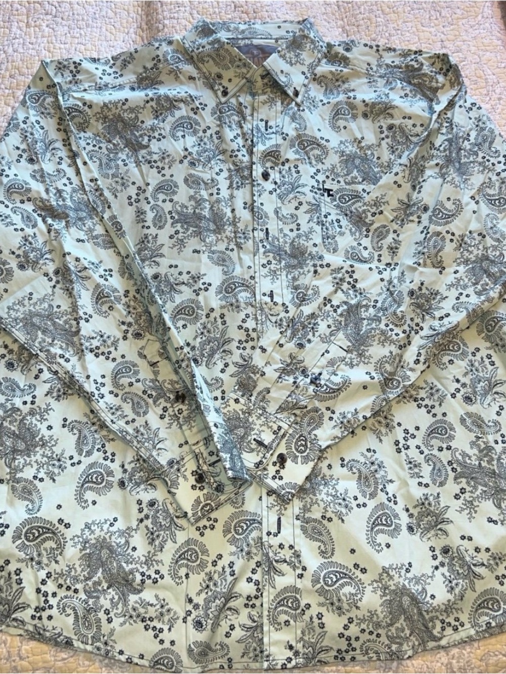 Panhandle Slim Light Blue Paisley Button-Down Shirt